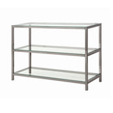 Coaster Trini Sofa Table with Glass Shelf Black Nickel Model 720229